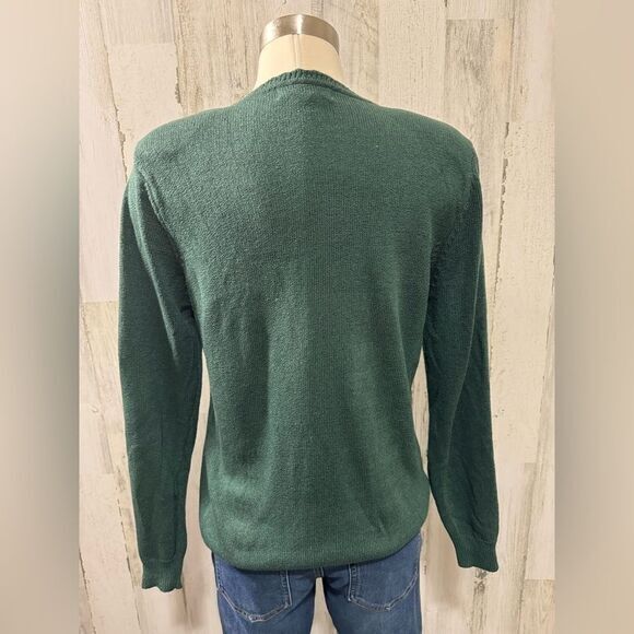 Vintage Beaded Floral Knit Sweater Green Embroidered Pullover small - Picture 4 of 13